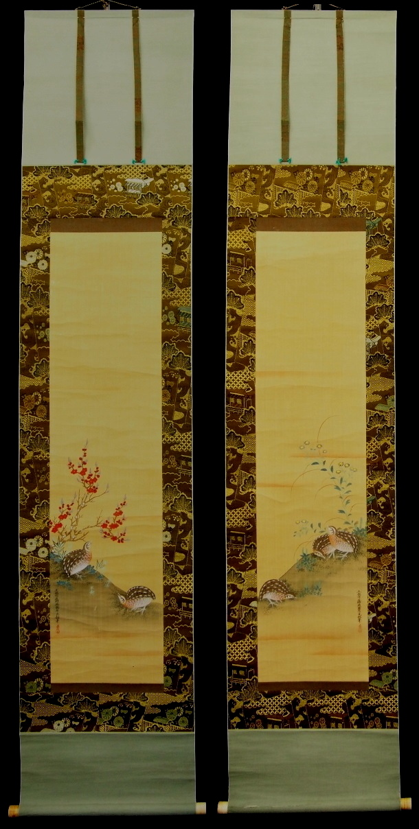 京都の掛軸専門店 古美術神宮堂 掛軸 彩色花鳥画