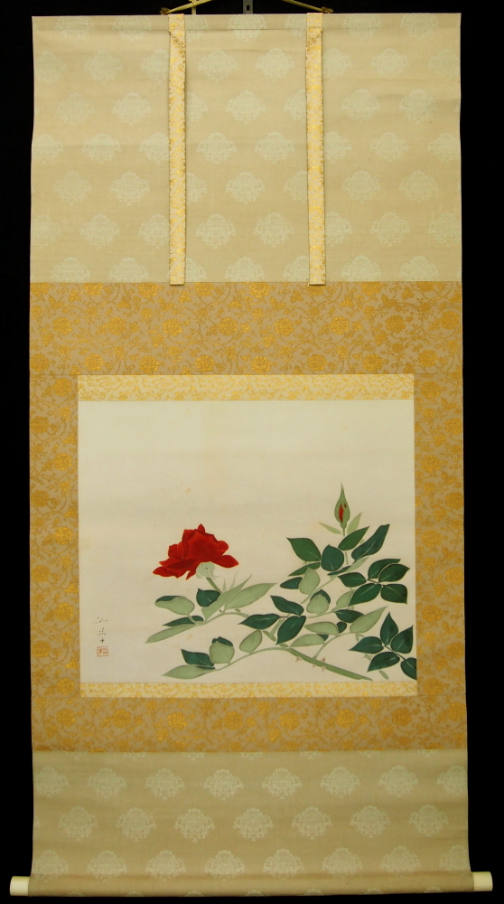 Yahoo!オークション - 【模写】舜畝「桜小禽図」掛軸 絹本 花鳥