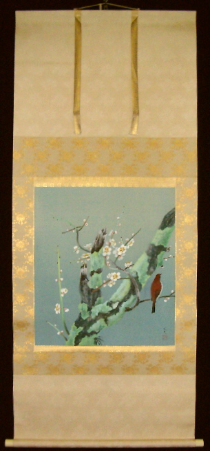 京都の掛軸専門店 古美術神宮堂 掛軸 彩色花鳥画